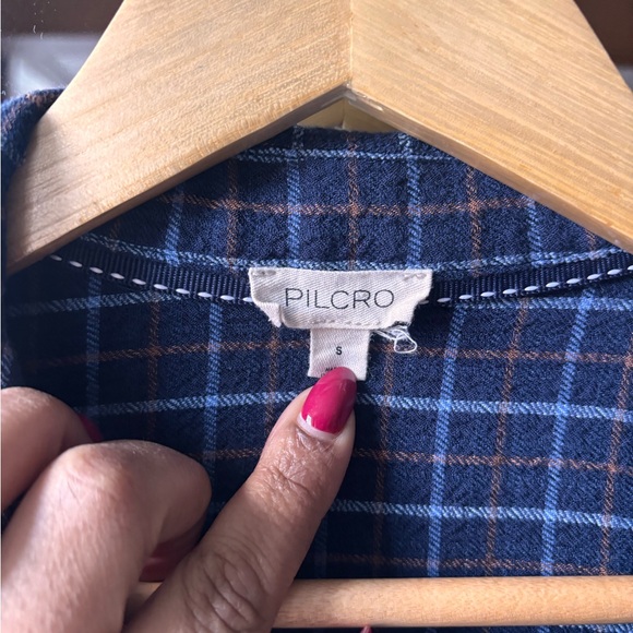 PILCRO | The Keaton ruched plaid long sleeve | size small - Picture 6 of 6